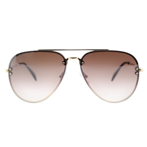 CELINE Gold Metal Brown Silver Lens Aviator *MINT - Picture 2 of 8